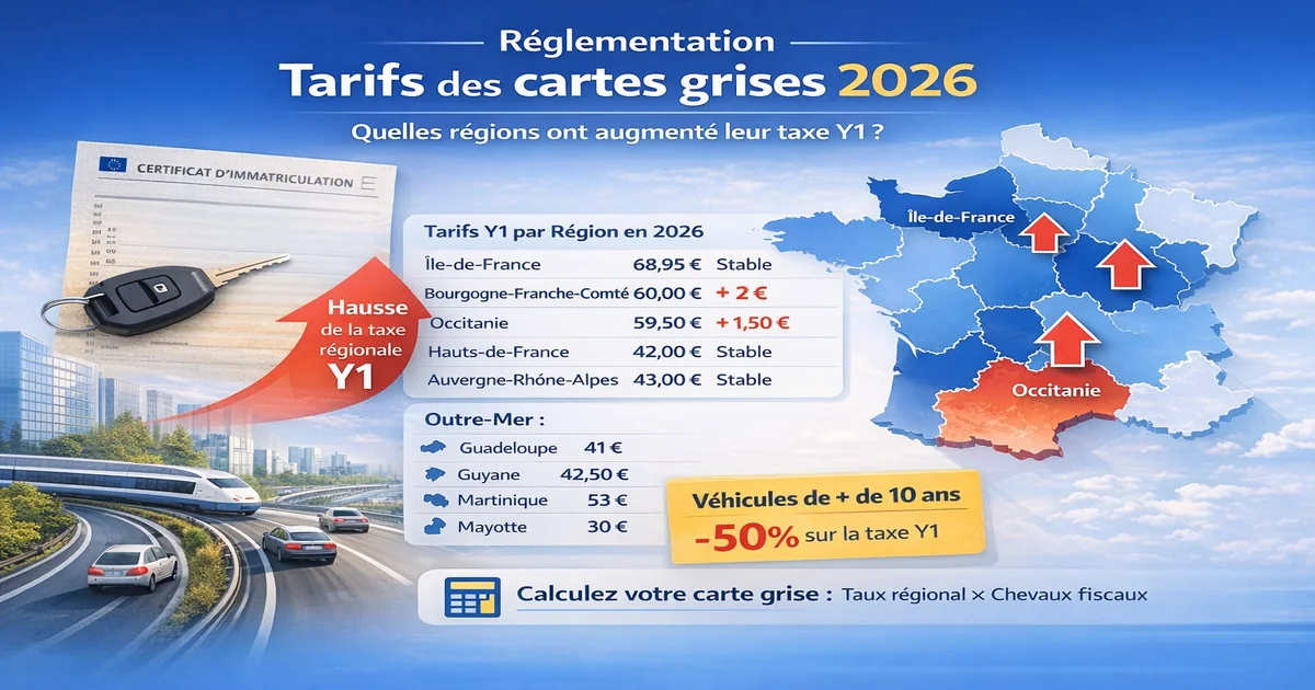 Tarifs carte grise 2026